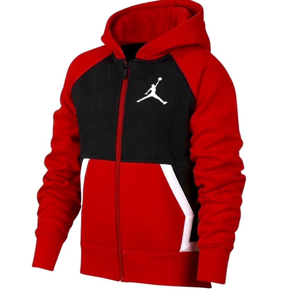 Jordan zip up Red and Black Hoodie
